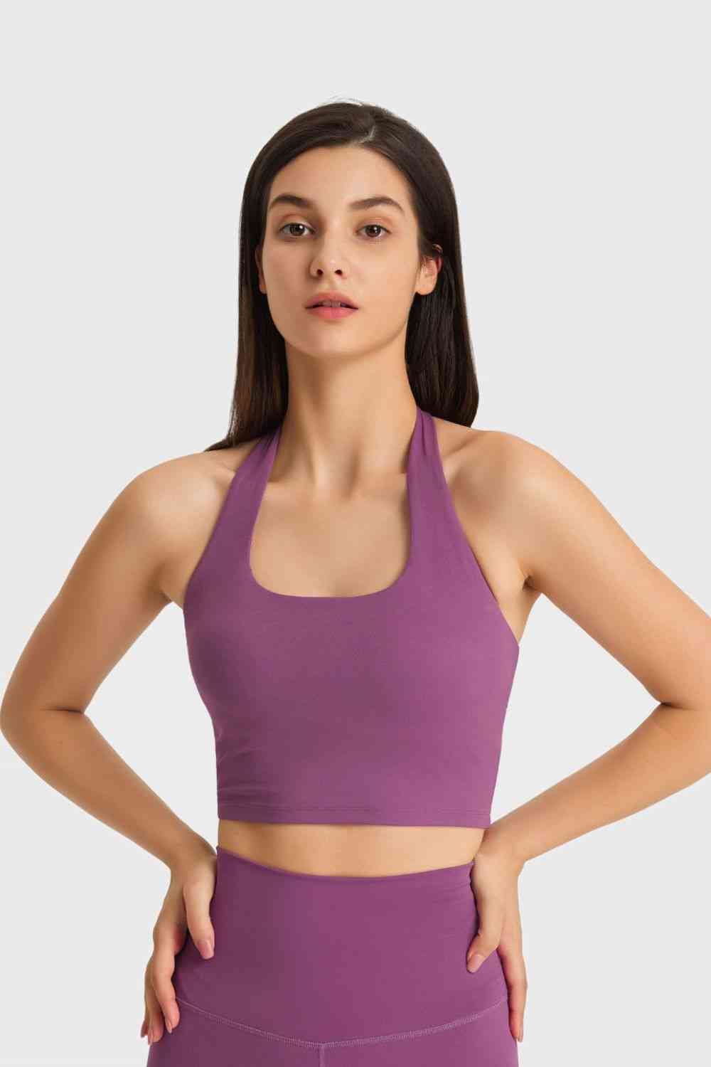 Breathable Halter Neck Sports Bra - Ladyez