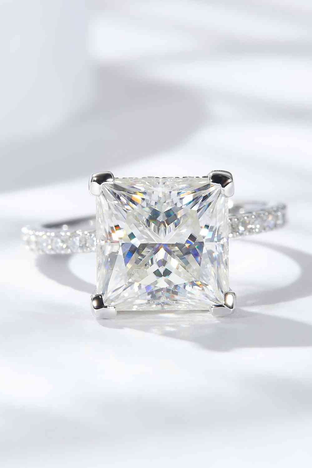 5.52 Carat Moissanite Side Stone Ring - Ladyez