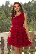 One-Shoulder Sleeveless Dress - Ladyez