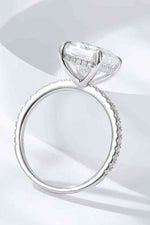 Emerald Cut 4 Carat Moissanite Side Stone Ring - Ladyez