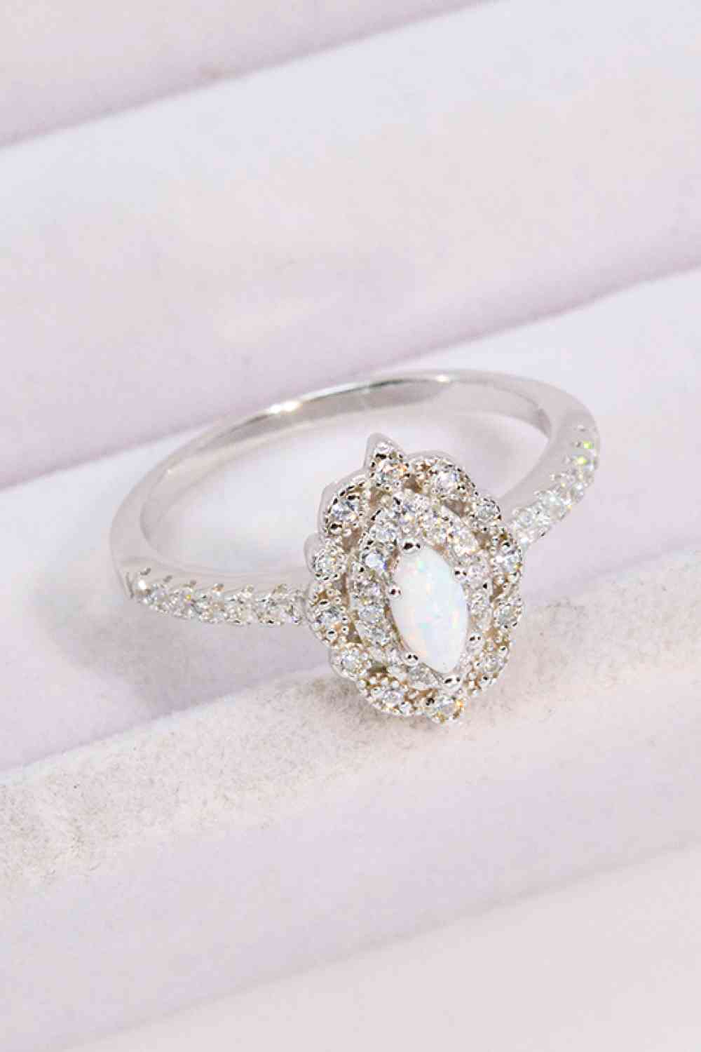 Modern Love Story Opal and Zircon Ring - Ladyez