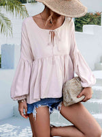 Puff Sleeve Babydoll Blouse - Ladyez