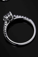 1 Carat Moissanite 925 Sterling Silver Side Stone Ring - Ladyez