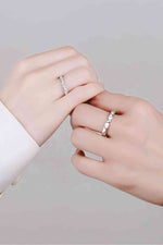 Moissanite Minimalist Rhodium-Plated Ring - Ladyez