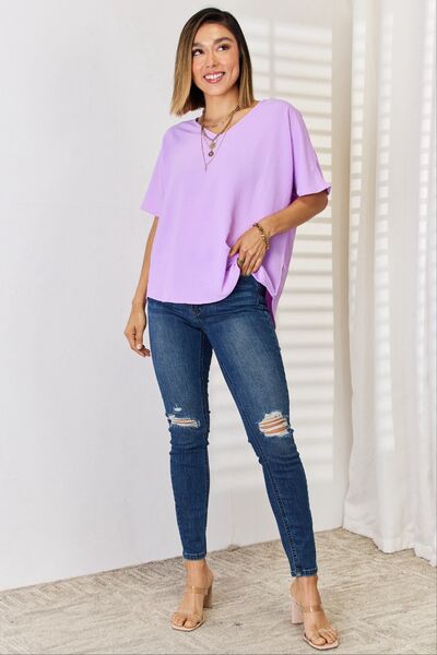 Zenana Texture Short Sleeve T-Shirt - Ladyez