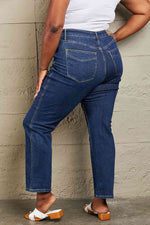Judy Blue Kailee Full Size Tummy Control High Waisted Straight Jeans - Ladyez