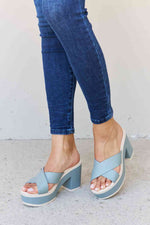 Weeboo Cherish The Moments Contrast Platform Sandals in Misty Blue - Ladyez