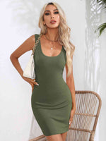 Scoop Neck Sleeveless Bodycon Dress - Ladyez