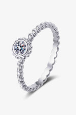 Moissanite Rhodium-Plated Ring - Ladyez