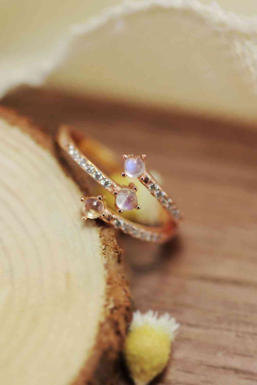 High Quality Natural Moonstone 925 Sterling Silver Ring - Ladyez