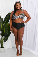 Marina West Swim Take A Dip Twist High-Rise Bikini in Leopard - Ladyez