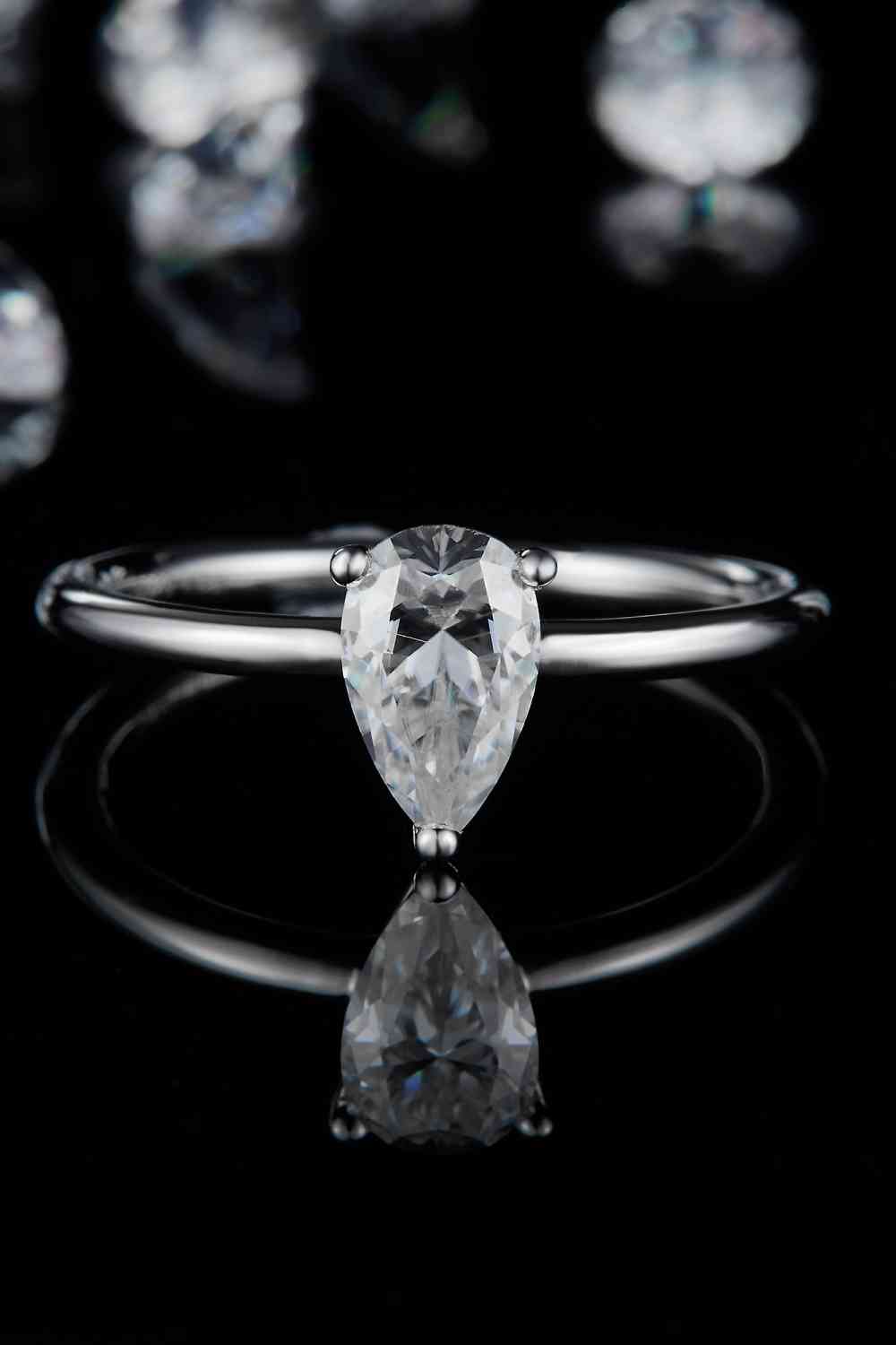 1 Carat Moissanite 925 Sterling Silver Solitaire Ring - Ladyez