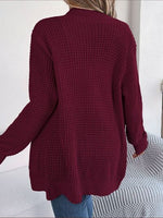 Open Front Long Sleeve Cardigan with Pockets - Ladyez
