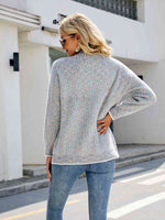 Button Down V-Neck Cardigan with Pockets - Ladyez