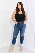 Vervet by Flying Monkey Full Size Distressed Cropped Jeans with Pockets - Ladyez
