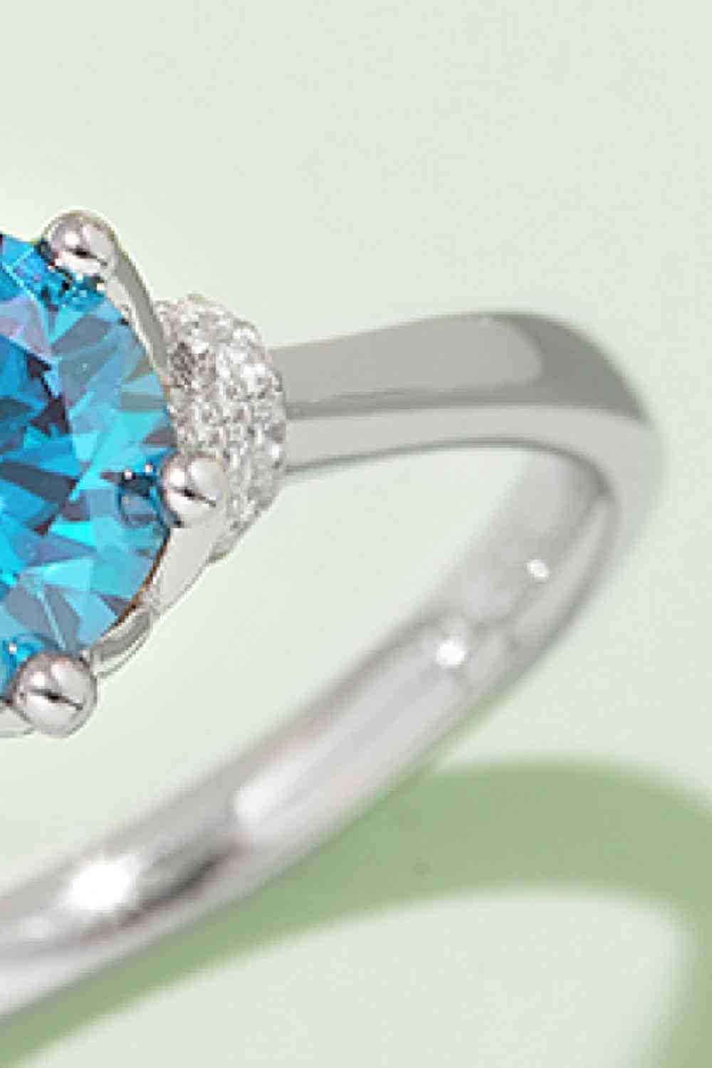 1 Carat Moissanite Contrast 925 Sterling Silver Ring - Ladyez