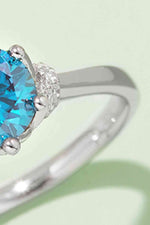 1 Carat Moissanite Contrast 925 Sterling Silver Ring - Ladyez