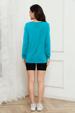 Basic Bae Full Size V-Neck Long Sleeve Top - Ladyez