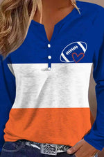 Ball Graphic Notched Neck Top - Ladyez