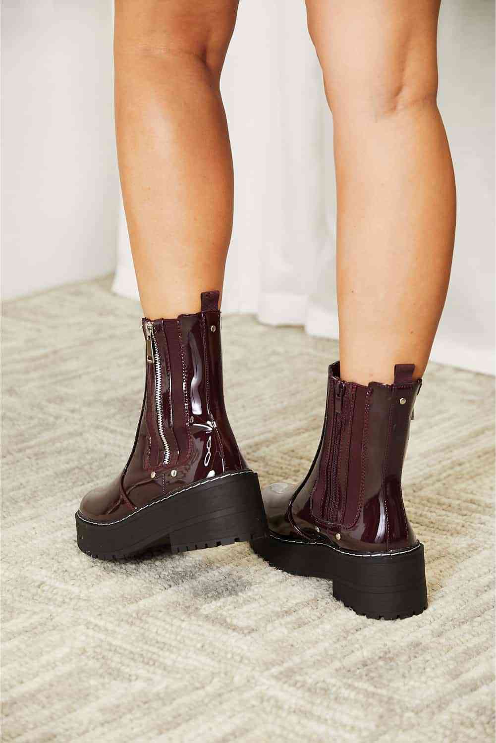 Forever Link Side Zip Platform Boots - Ladyez