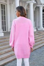Open Front Dropped Shoulder Cardigan with Pocket - Ladyez