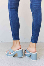 Weeboo Cherish The Moments Contrast Platform Sandals in Misty Blue - Ladyez