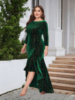 Plus Size Ruffle Hem High-Low Dress - Ladyez