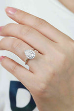1.5 Carat Moissanite Teardrop Ring - Ladyez