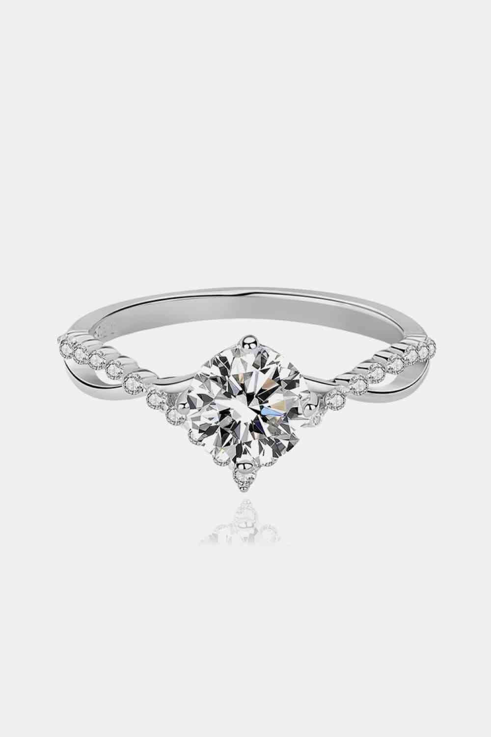 1 Carat Moissanite 925 Sterling Silver Ring - Ladyez