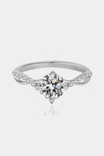 1 Carat Moissanite 925 Sterling Silver Ring - Ladyez
