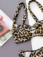 Leopard Ring Detail Bikini Set - Ladyez