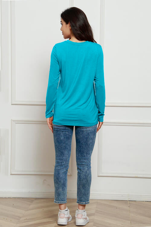 Basic Bae Full Size Round Neck Long Sleeve Top - Ladyez