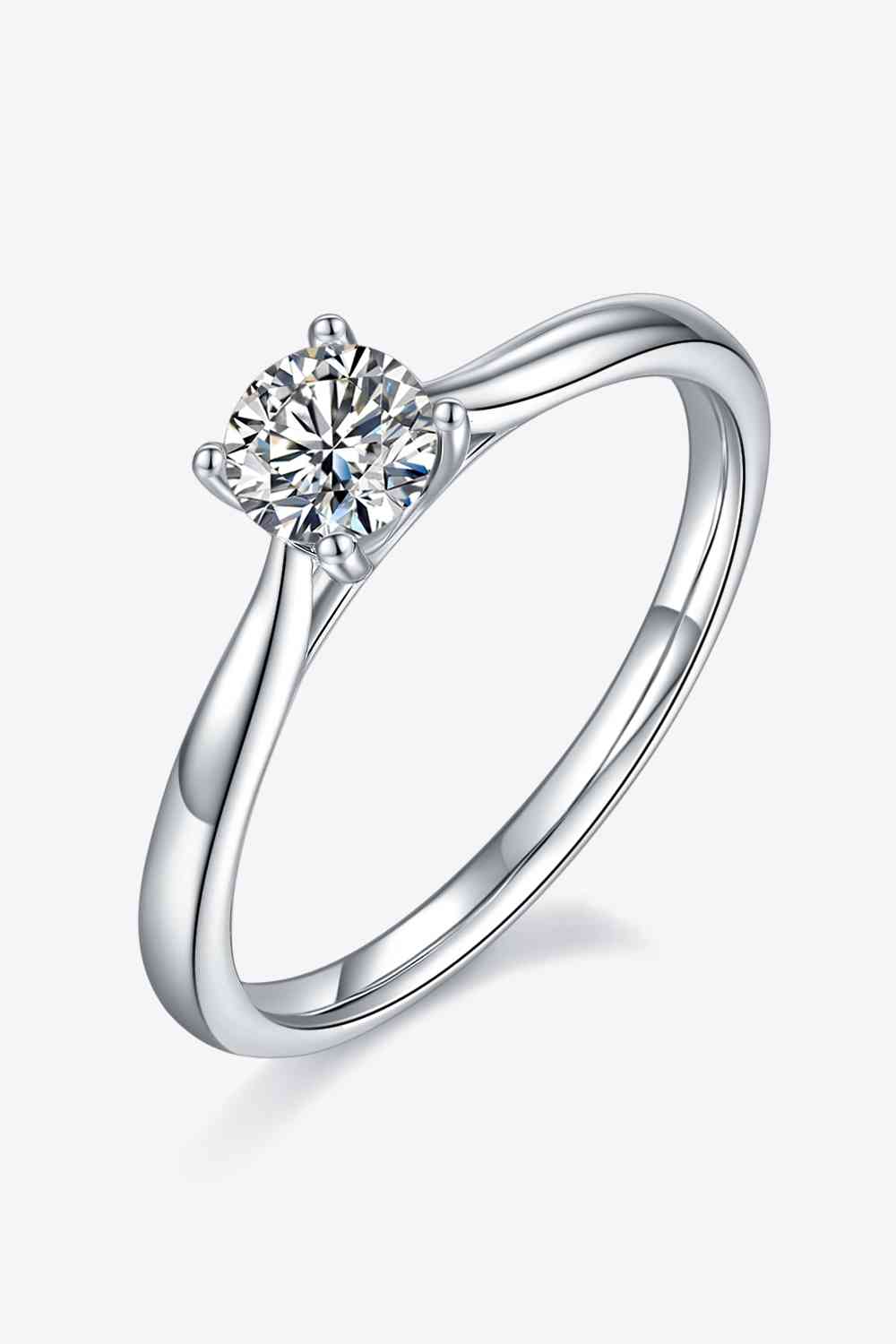 Moissanite 925 Sterling Silver Solitaire Ring - Ladyez