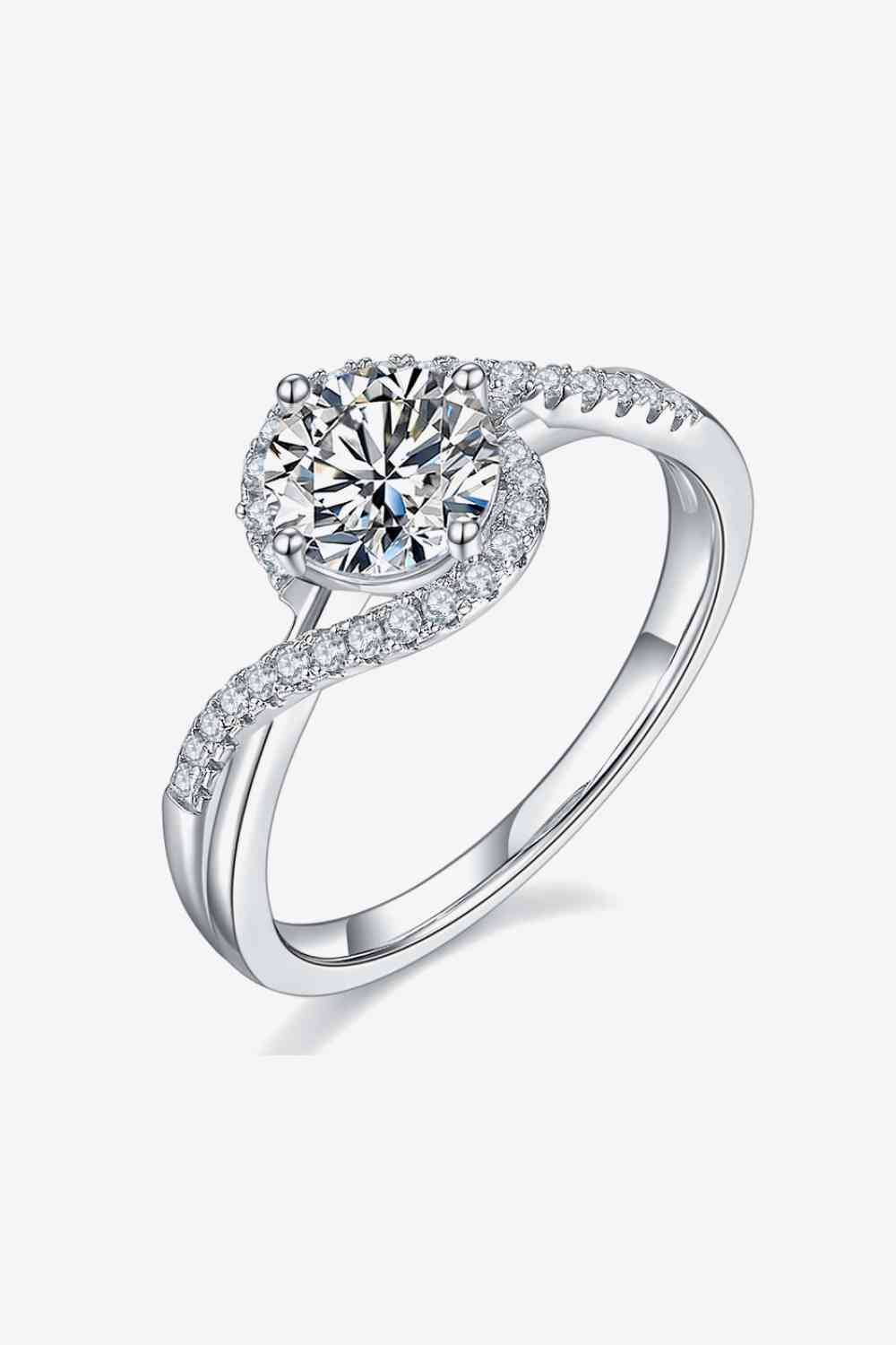 1 Carat Moissanite Crisscross Ring - Ladyez