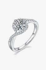 1 Carat Moissanite Crisscross Ring - Ladyez