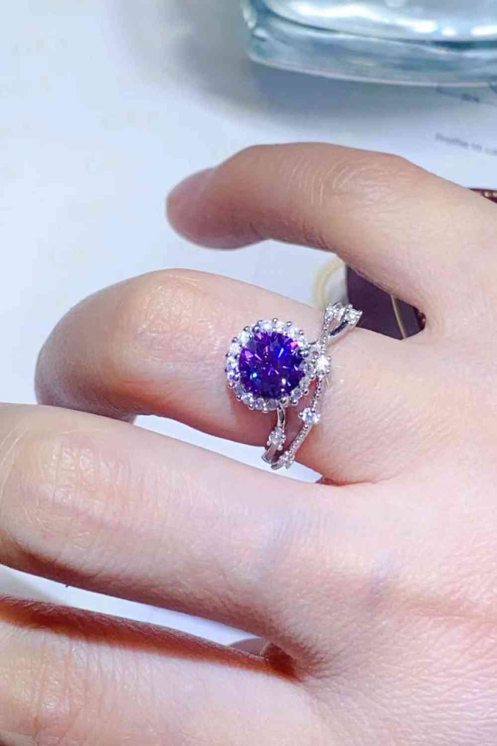 1 Carat Moissanite 925 Sterling Silver Ring - Ladyez