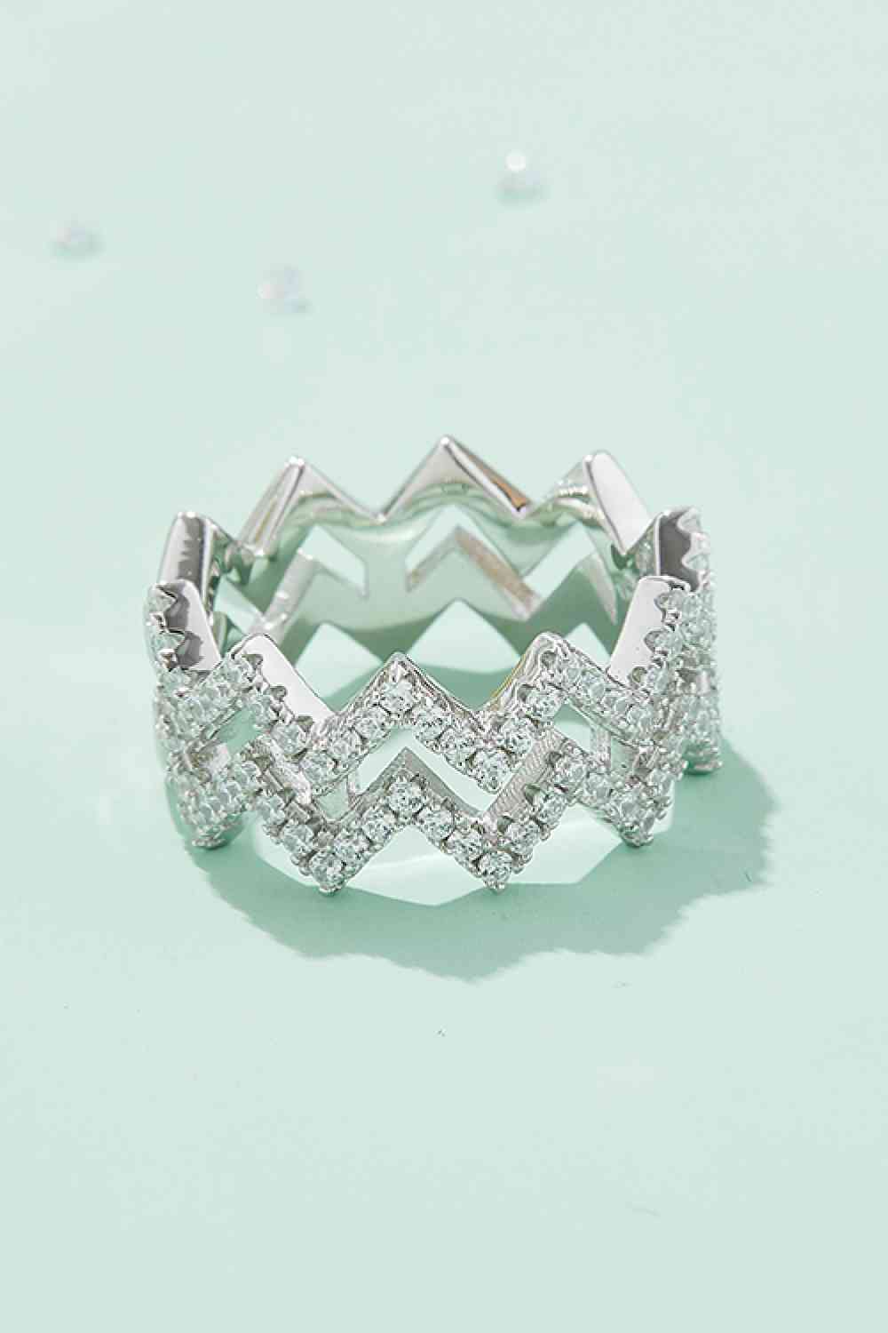 Adored Moissanite Zigzag Stacking Rings - Ladyez