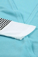 Striped Color Block Open Front Cardigan - Ladyez