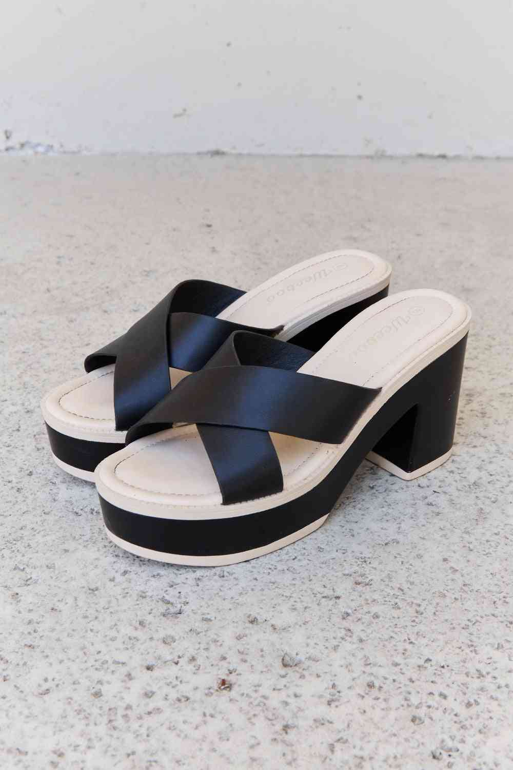 Weeboo Cherish The Moments Contrast Platform Sandals in Black - Ladyez